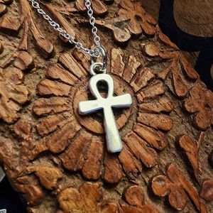 Ankh Necklace 925 Stamped Sterling Silver Chain Egyptian Cross Pendant Gift idea